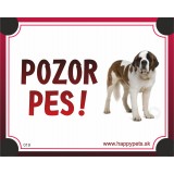 Tabuľka "POZOR PES" - bernardín