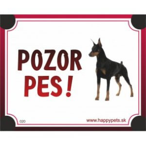 Tabuľka "POZOR PES" - doberman