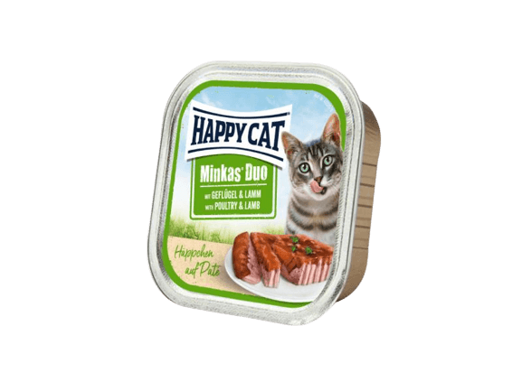 HAPPY CAT DUO MENU GEFLUGEL&LAMM 100G HYDINA+JAHNA