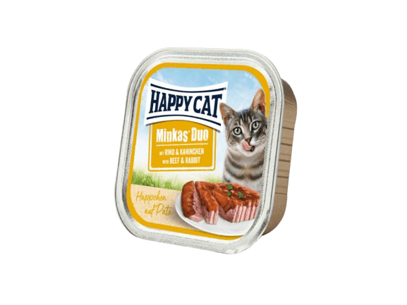 HAPPY CAT DUO MENU RIND&KANINCHEN 100G HOVADZIE+KRALIK