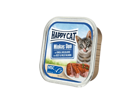 HAPPY CAT DUO MENU RIND&WILDLACHS 100G HOVADZIE+LOSOS